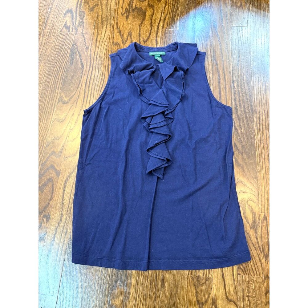 Lauren Jeans Company, Navy No Sleeve Shirt, Women's M, GUC